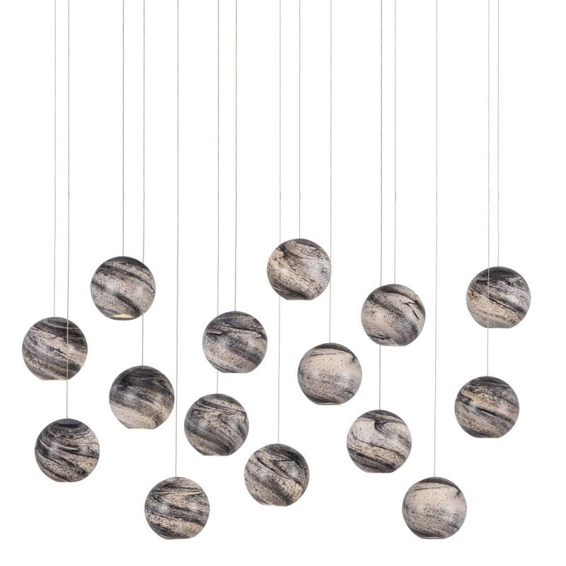 Currey Palatino Rectangular 15 Light Multi Drop Pendant 9000 1009