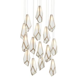 Currey Glace White Round 15 Light Multi Drop Pendant 9000 1036