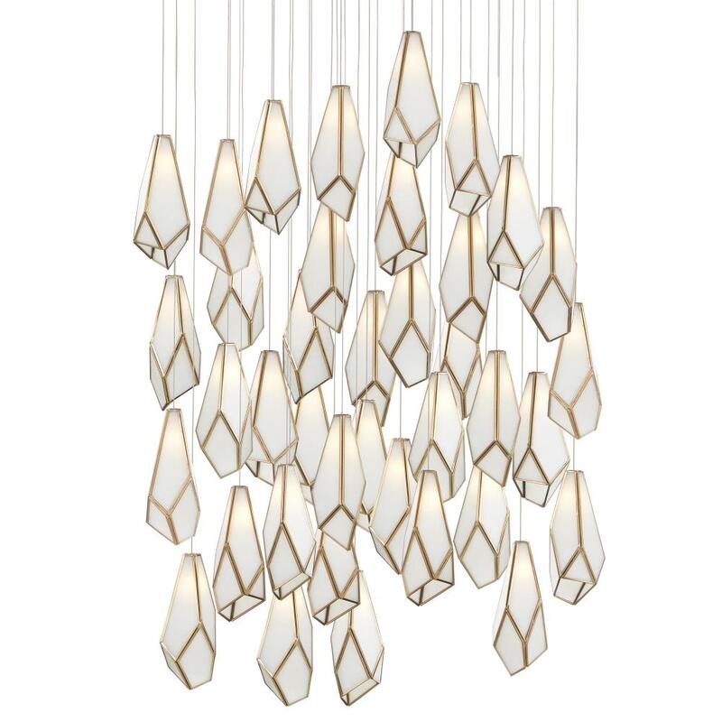 Currey Glace White 36 Light Multi Drop Pendant 9000 1039