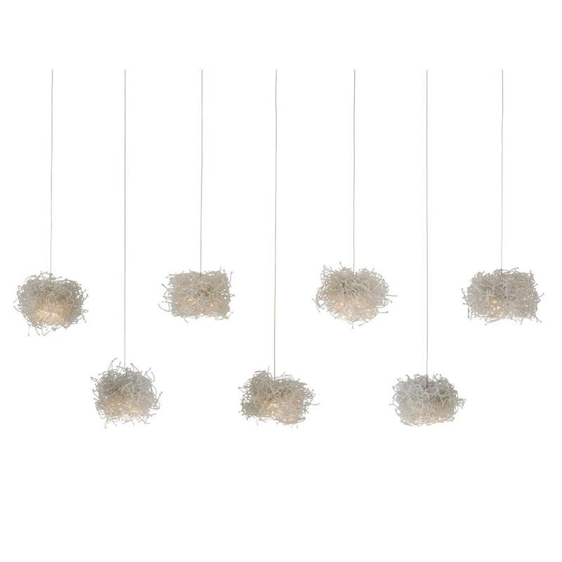 Currey Birds Nest Rectangular 7 Light Multi Drop Pendant 9000 1058