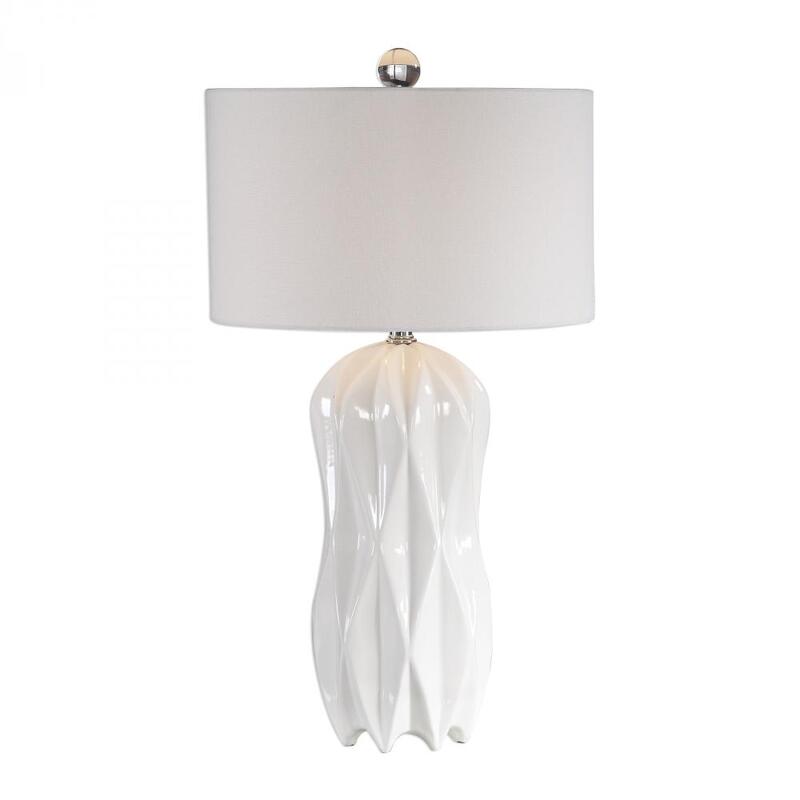Uttermost Malena Glossy White Table Lamp 26204