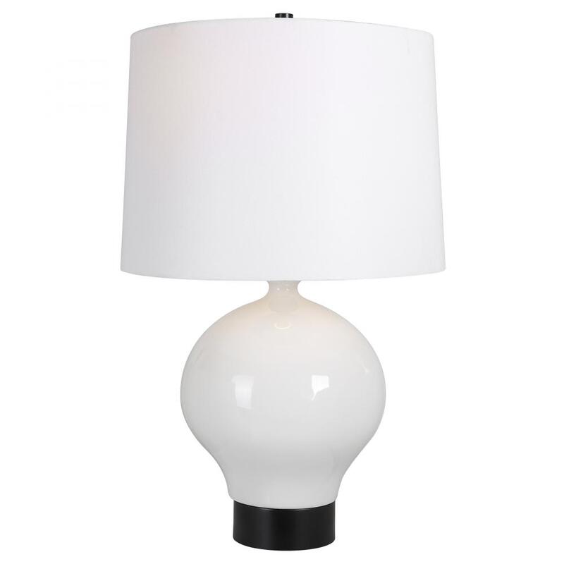 Uttermost Collar Gloss White Table Lamp 30182 1