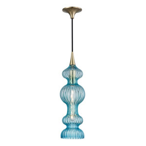 1 LIGHT PENDANT WITH BLUE GLASS 1600 AGB BL