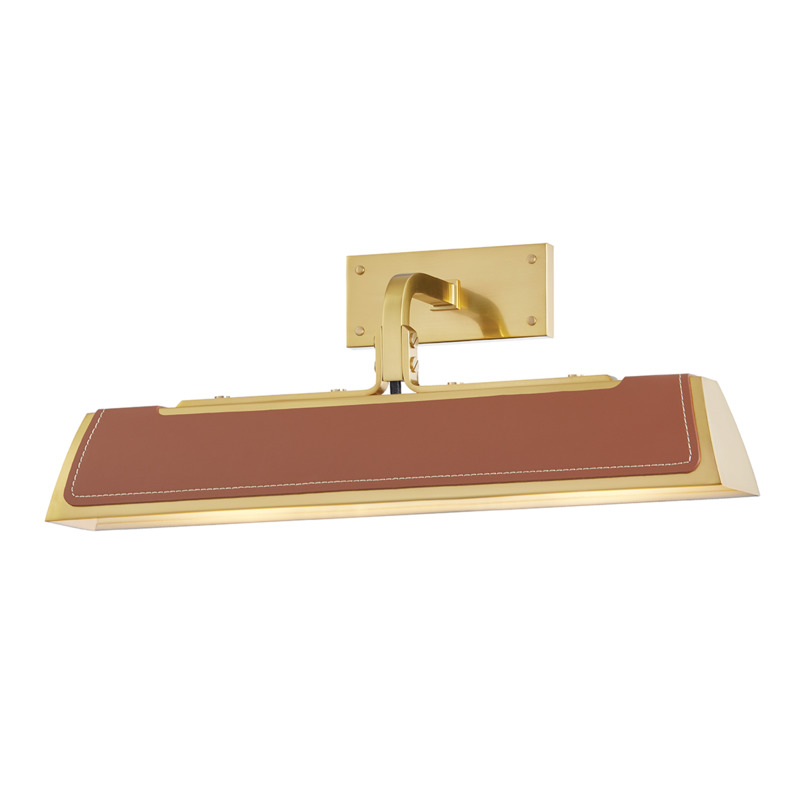 2 LIGHT WALL SCONCE W/ SADDLE LEATHER 5318 AGB