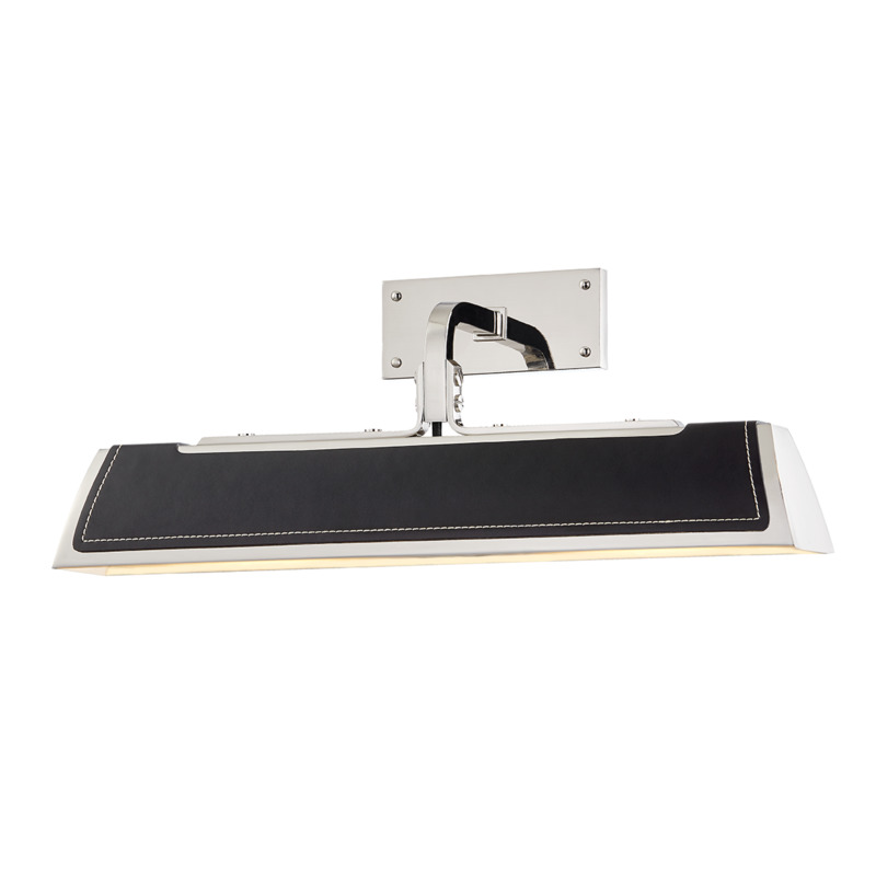 2 LIGHT WALL SCONCE W/ BLACK LEATHER 5318 BN