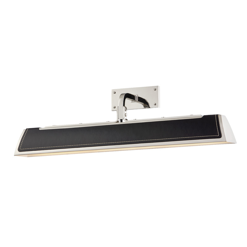 2 LIGHT WALL SCONCE W/ BLACK LEATHER 5324 BN