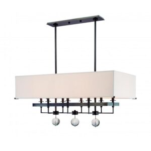 8 LIGHT ISLAND WITH BLACK TRIM ON SHADE 5648 PN