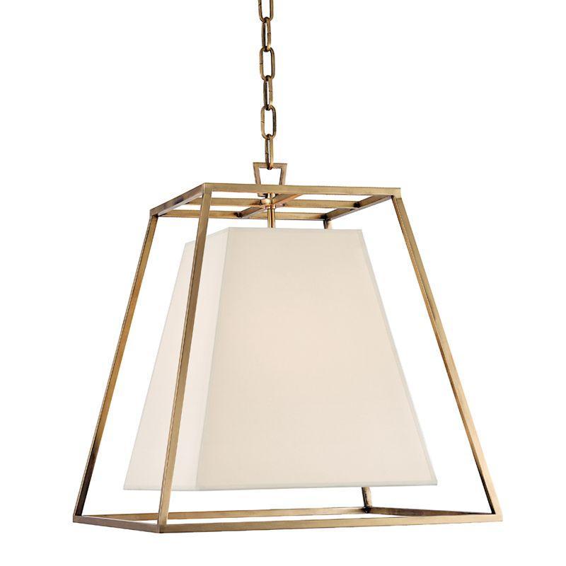 4 LIGHT PENDANT w/WHITE SHADE 6917 AGB WS