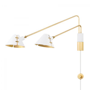 2 LIGHT PORTABLE WALL SCONCE KBS1752102 AGB SWH