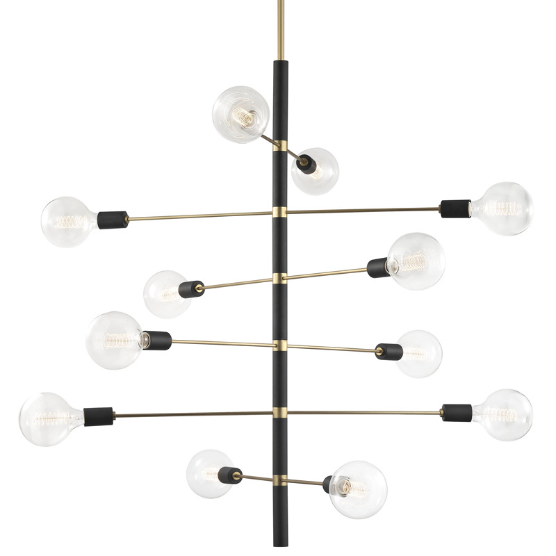 Mitzi by Hudson Valley Lighting Astrid Chandelier H178812 AGB BK