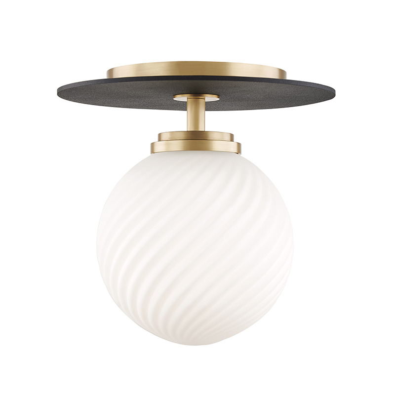 Mitzi by Hudson Valley Lighting Ellis Semi Flush H200501S AGB BK