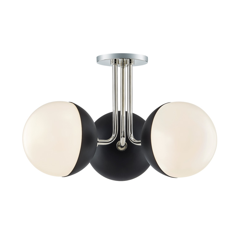 Mitzi by Hudson Valley Lighting Renee Semi Flush H344603 PN BK
