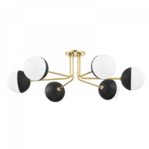 Mitzi by Hudson Valley Lighting Renee Semi Flush H344606 AGB BK