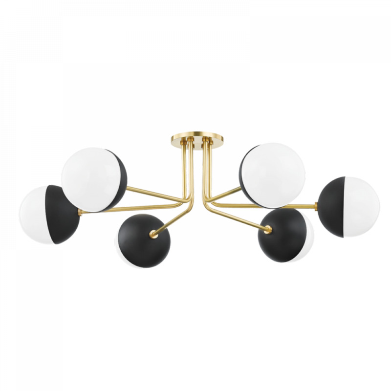 Mitzi by Hudson Valley Lighting Renee Semi Flush H344606 AGB BK