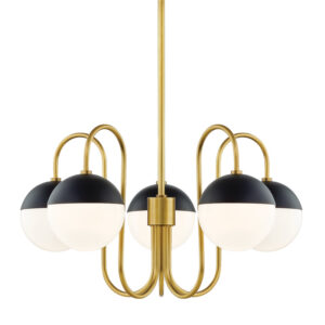 Mitzi by Hudson Valley Lighting Renee Chandelier H344805 AGB BK