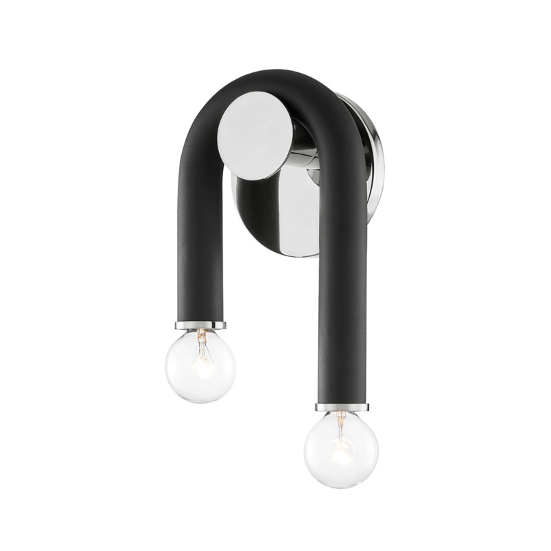 Mitzi by Hudson Valley Lighting Whit Wall Sconce H382102 PN BK