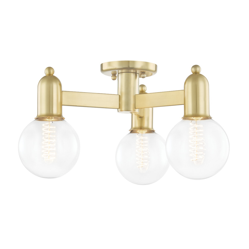 Mitzi by Hudson Valley Lighting Bryce Semi Flush H419603 AGB