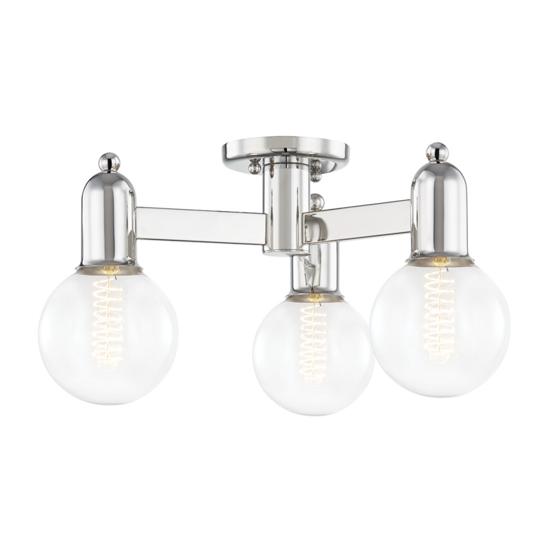 Mitzi by Hudson Valley Lighting Bryce Semi Flush H419603 PN
