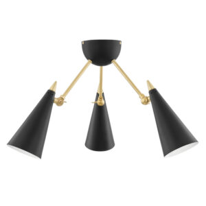 Mitzi by Hudson Valley Lighting Moxie Semi Flush H441603 AGB BK