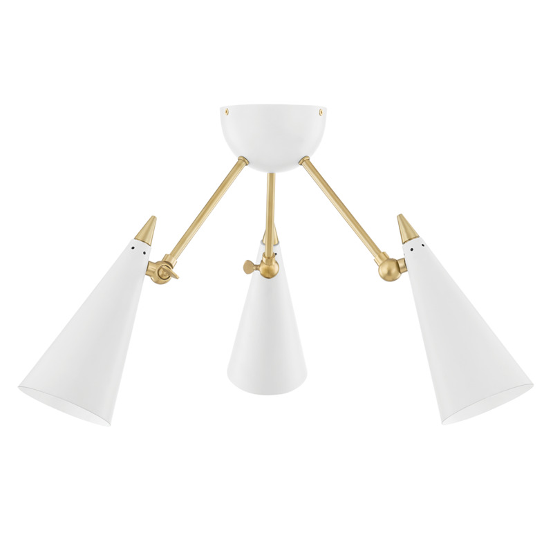 Mitzi by Hudson Valley Lighting Moxie Semi Flush H441603 AGB WH