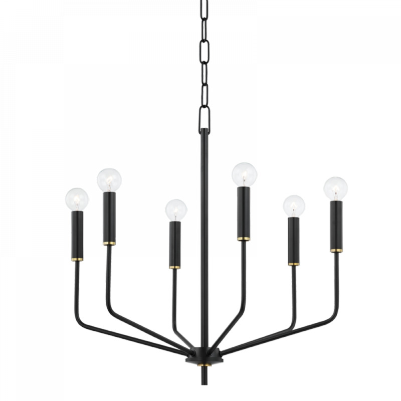 Mitzi by Hudson Valley Lighting Bailey Chandelier H516806 AGB SBK