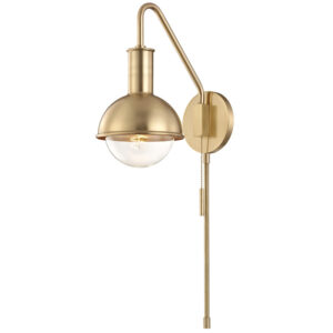 Mitzi by Hudson Valley Lighting Riley Plug In Sconce HL111101 AGB