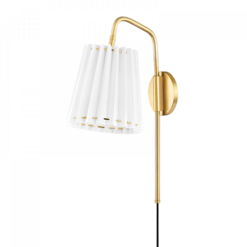 Mitzi by Hudson Valley Lighting Demi Plug in Sconce HL476101 AGB
