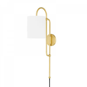Mitzi by Hudson Valley Lighting Caroline Plug in Sconce HL641201 AGB