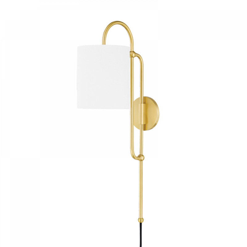 Mitzi by Hudson Valley Lighting Caroline Plug in Sconce HL641201 AGB