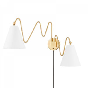 Mitzi by Hudson Valley Lighting Onda Plug in Sconce HL699102 AGB