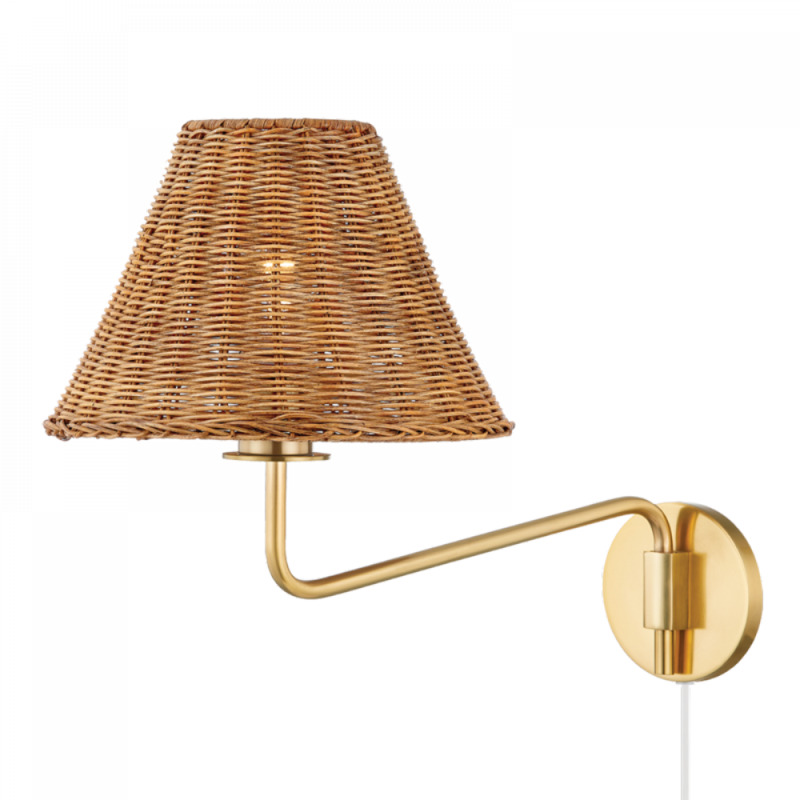 Mitzi by Hudson Valley Lighting Issa Plug in Sconce HL704201 AGB