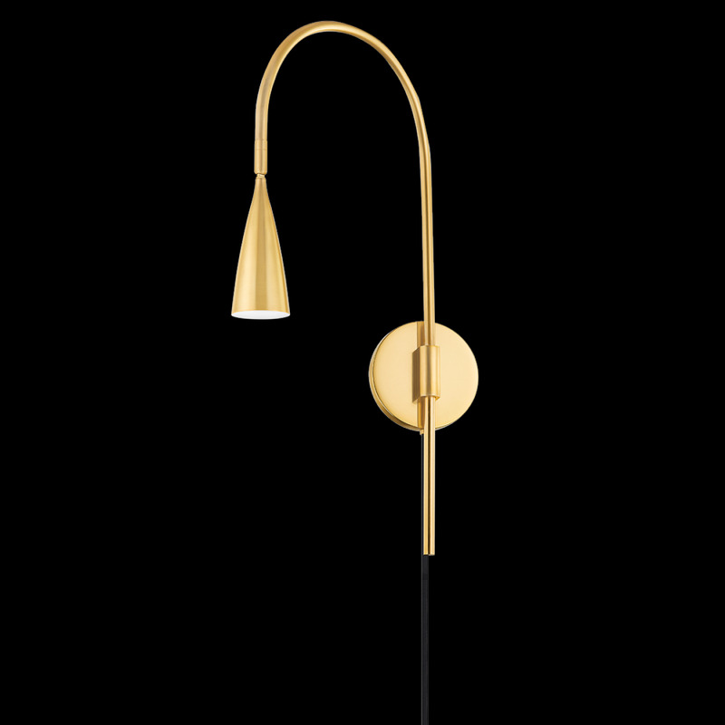 Mitzi by Hudson Valley Lighting JENICA Plug in Sconce HL811201 AGB