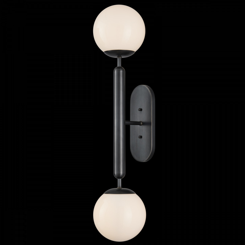 Currey Barbican Double Light Bronze Wall Sconce 5800 0035
