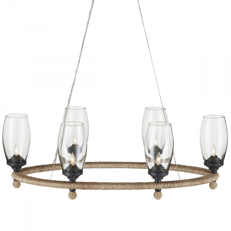 Currey Hightider Glass Oval Chandelier 9000 1086