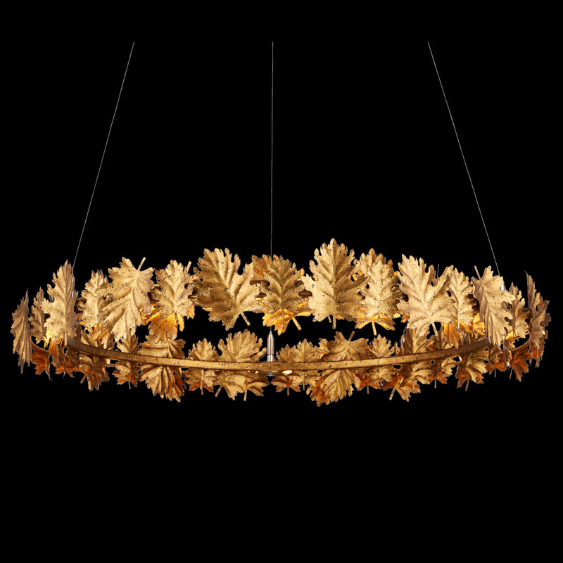 Currey English Oak Chandelier 9000 1145