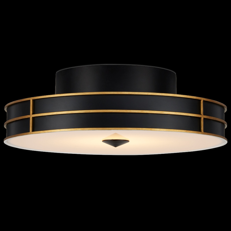Currey Fielding Black Flush Mount 9999 0071