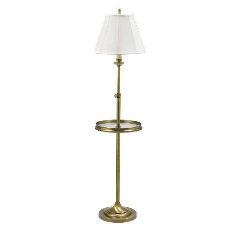 House of Troy Club Adjustable Floor Lamp with Table CL202 AB