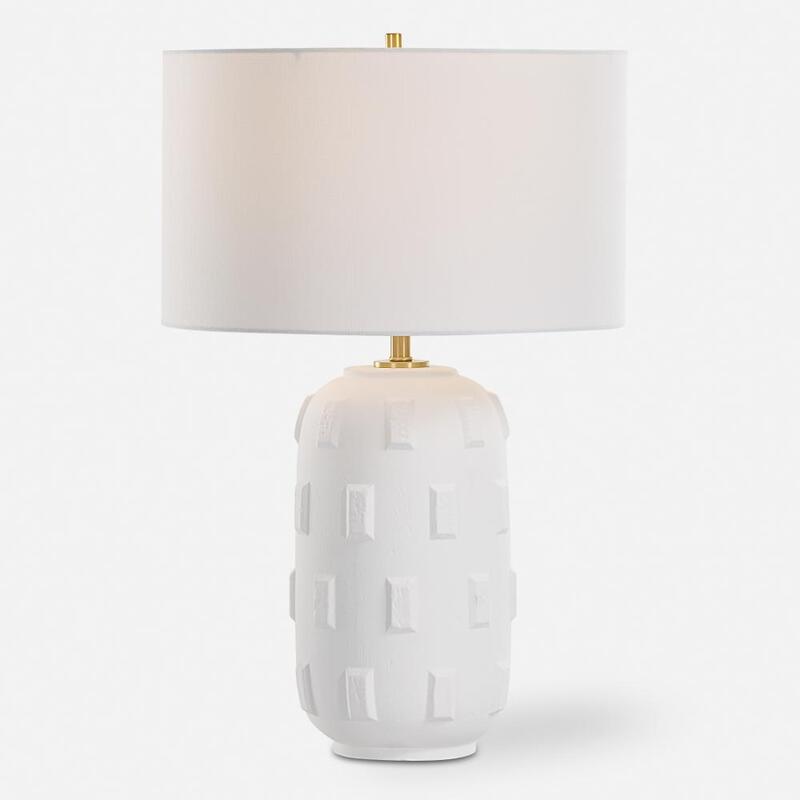 Uttermost Emerie Textured White Table Lamp 30256 1