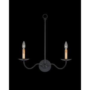 Currey Saxon Double Light Black Wall 5000 0265