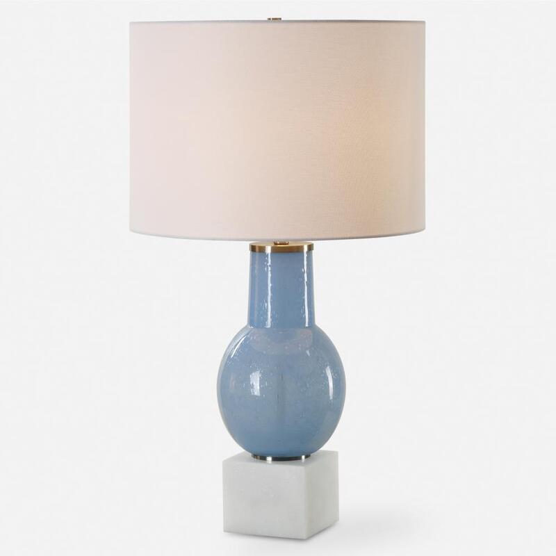 Clear Sky Blue Glass Table Lamp 30297 1