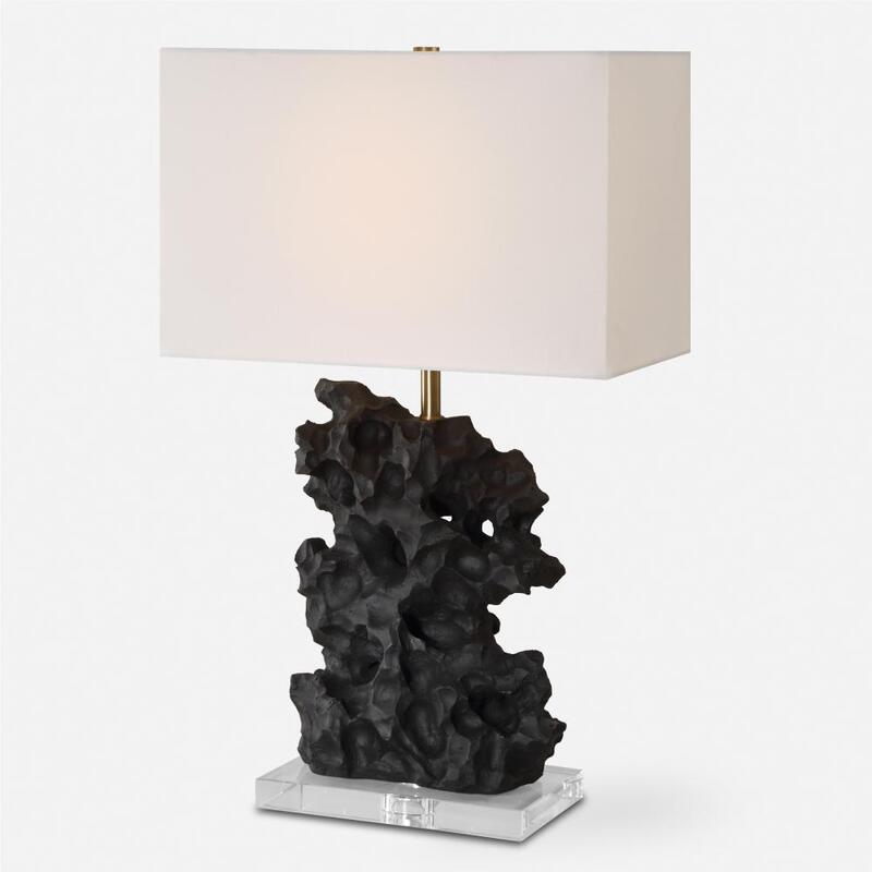 Basalt Black Stone Table Lamp 30386 1