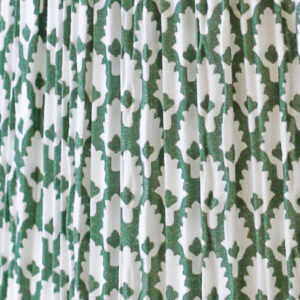 Cone Hardback Lampshade - Green and White Mushroom Pleat