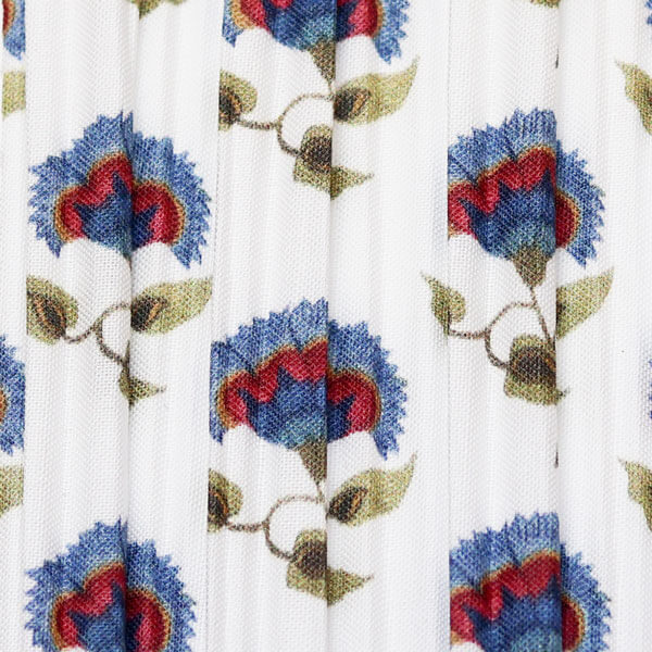 Cone Hardback Lampshade - Navy and Crimson Floral Mushroom Pleat