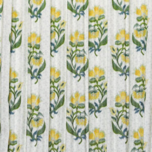 Cone Hardback Lampshade - Green and Gold Floral Mushroom Pleat