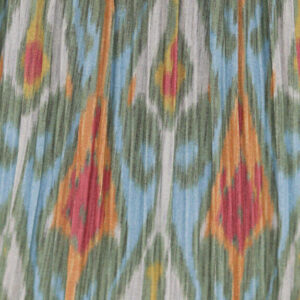 Cone Hardback Lampshade - Cyan Ikat Patterned Mushroom Pleat