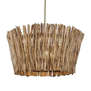 Uttermost Rhea 4 Light Wood Branch Chandelier 21395