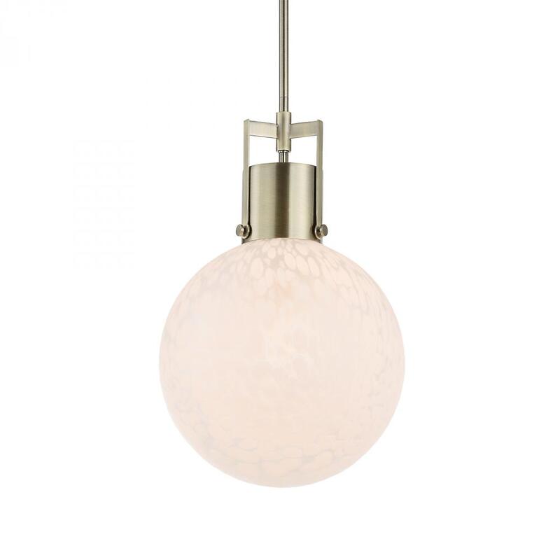 Uttermost Huch 1 Light White Glass Pendant 21609