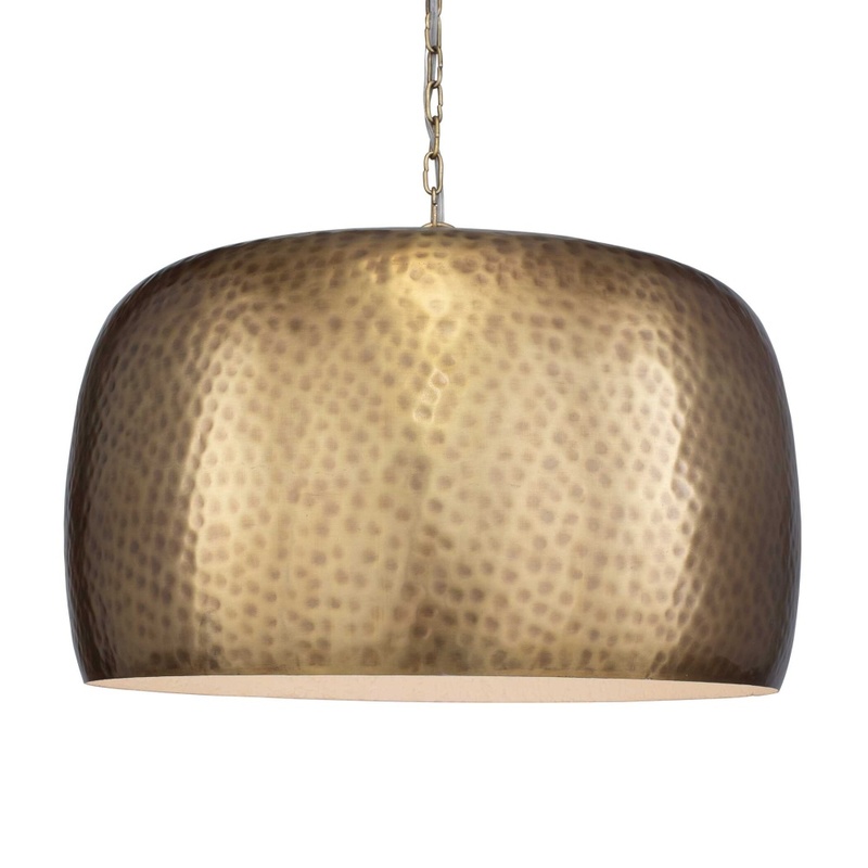 Uttermost Lemont Hammered Brass 1 Light Pendant 21610