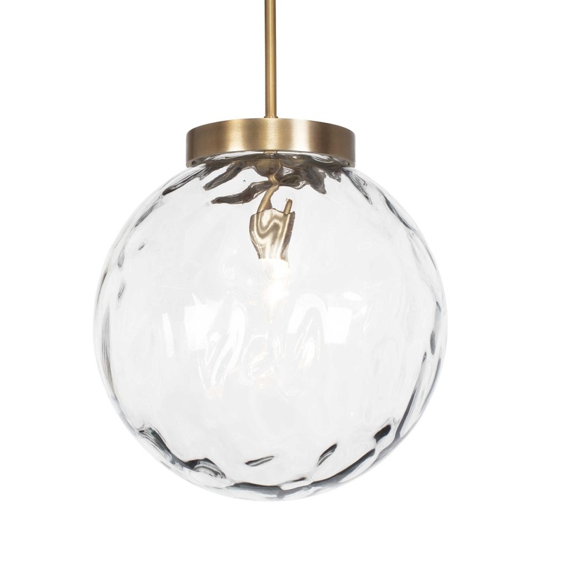 Uttermost Gaia 1 Light Watered Glass Pendant 21622