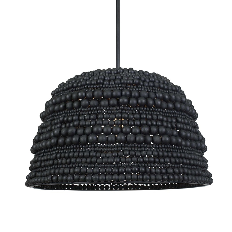 Uttermost Persephone Black Bead 1 Light Pendant 21623